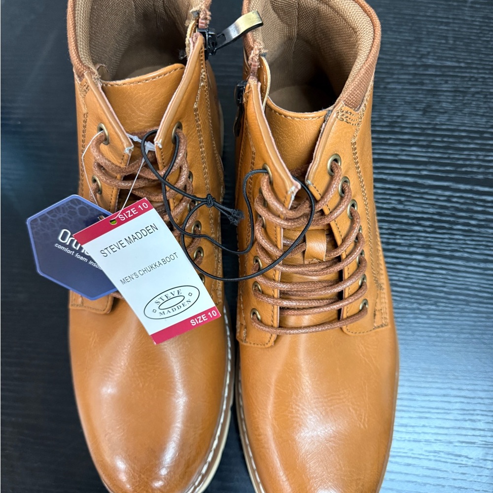 Steve Madden Tan Leather Men’s Chukka Boots
